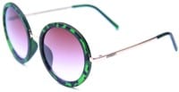 Happy Hour Squares Sunglasses - matte green tortoise/purple fade lens