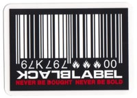 Black Label Barcode Sticker - white/red