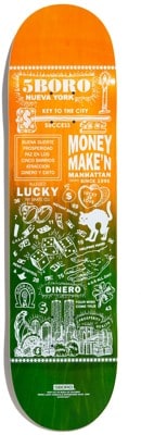 5boro Lucky Manhattan 8.0 Skateboard Deck - orange-green fade - view large