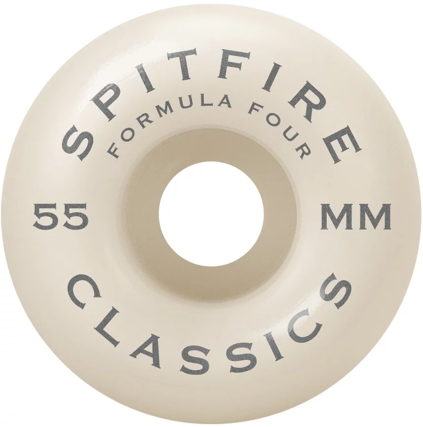 56mm Spitfire Formula Four White//Yellow Conical 99D Skateboard Wheels Set of 4