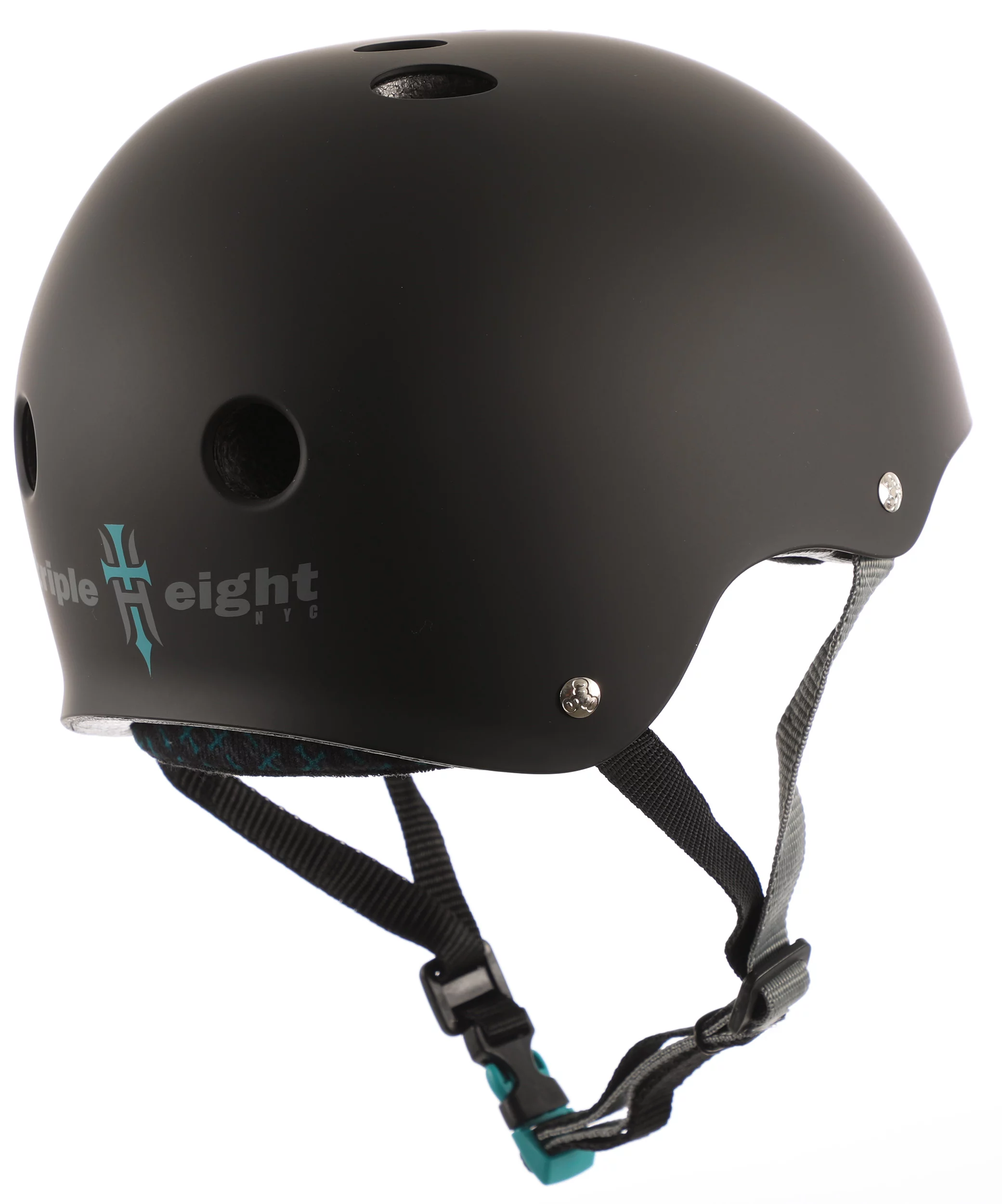 Triple Eight Tony Hawk THE Certified Sweatsaver Skate Helmet - black rubber  | Tactics