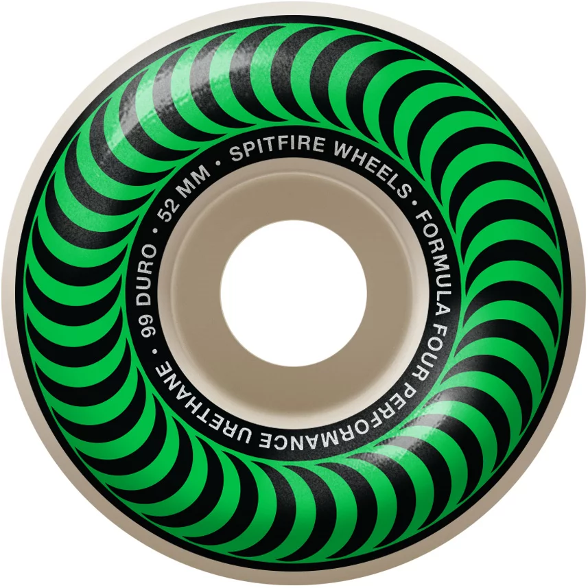 Bederven T Algebraïsch Spitfire Formula Four Classic Skateboard Wheels - white/green classic swirl  (99d) | Tactics