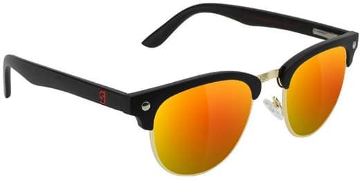 Glassy Attach Premium Polarized Sunglasses - matte black/red mirror polarized lens - view large