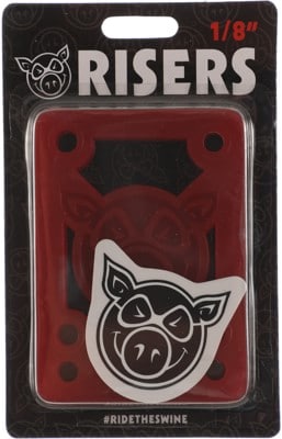 Pig Pile Shock Pad Skateboard Risers - clear red - view large