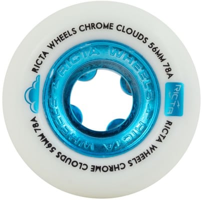Ricta Cloud Cruiser Skateboard Wheels - white/blue chrome (78a) - view large