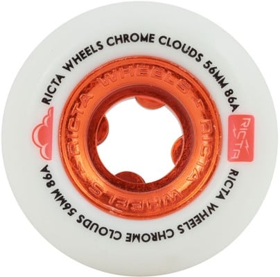 Ricta Cloud Cruiser Skateboard Wheels - white/red chrome (86a) - view large