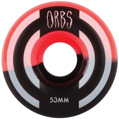 Orbs Apparitions Skateboard Wheels - neon coral/black split (99a) - view large