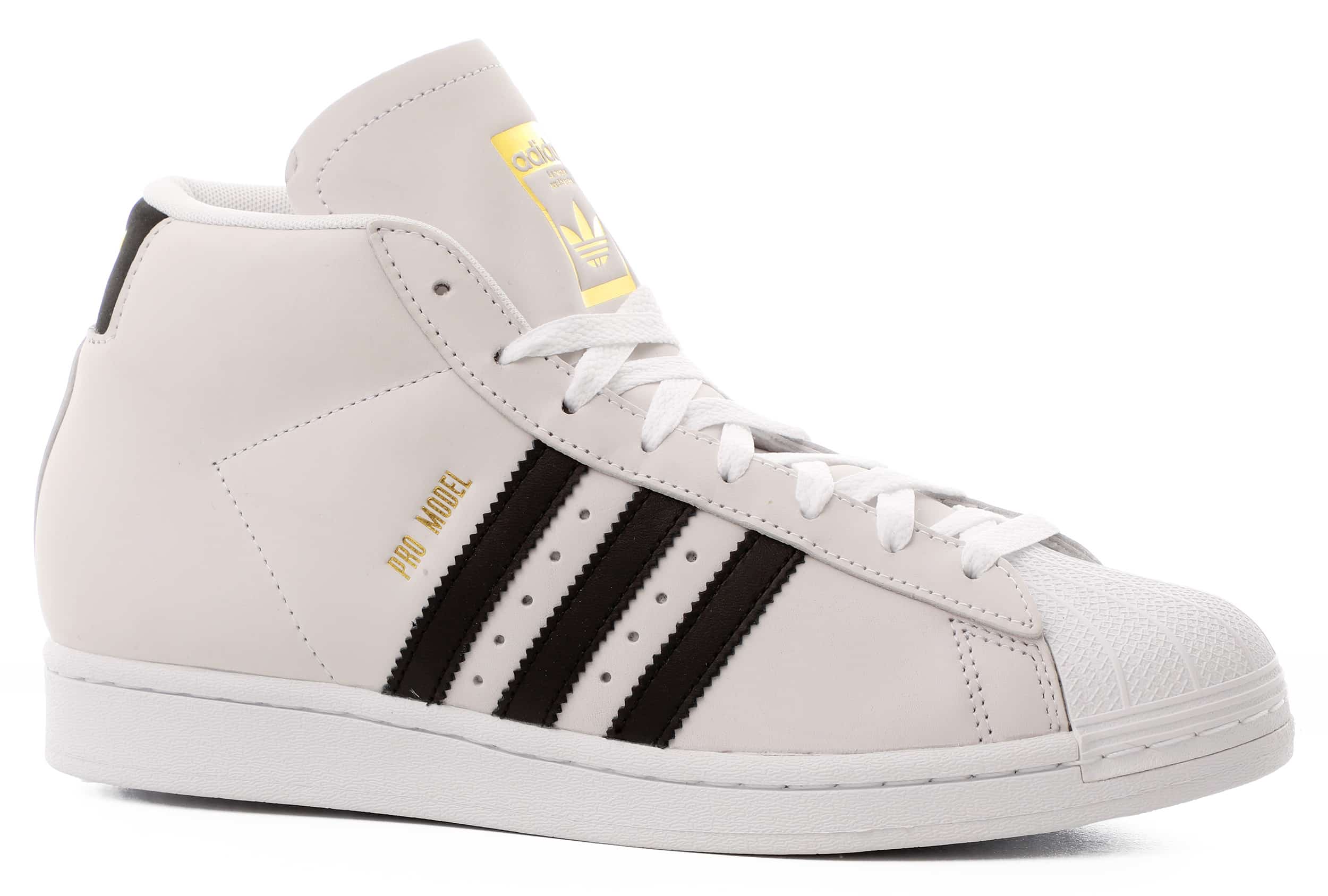 Adidas Pro Model Skate Shoes - footwear white/core black/gold metallic ...