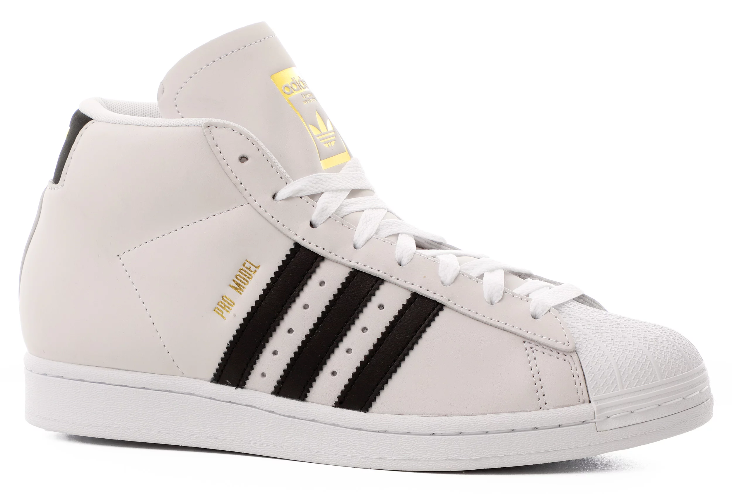 Adidas Pro Model Skate Shoes - footwear white/core black/gold | Tactics