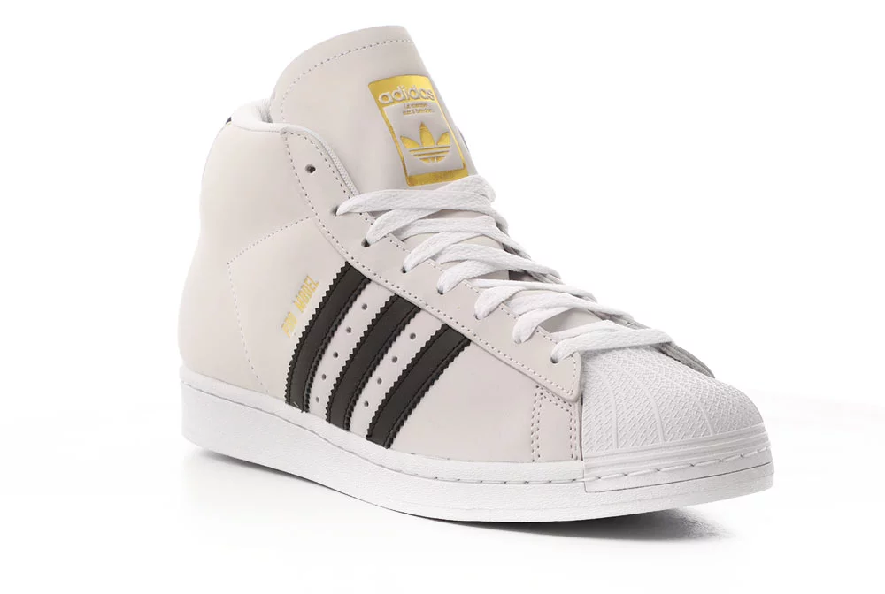 Adidas Pro Model Skate Shoes footwear white/core black/gold metallic | Tactics