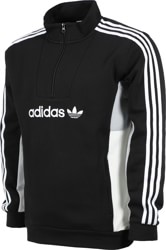 adidas skateboarding half zip reversible fleece sweatshirt in black