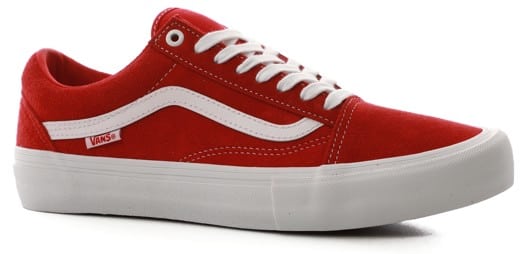 Vans Old Skool Pro Skate Shoes - (suede) red/white - view large