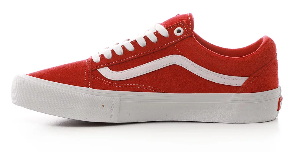 Vans Old Skool Pro Skate Shoes - (suede) red/white |