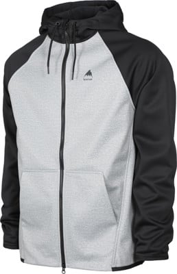 Burton Crown Weatherproof Fleece Full Zip Hoodie - gray heather/true black - view large
