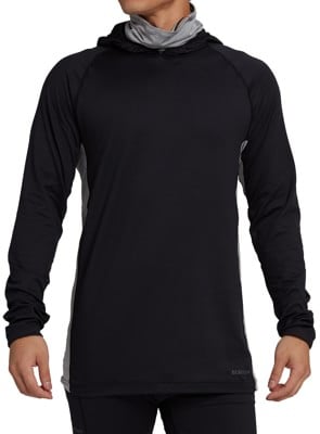 Burton Midweight X Base Layer Long Neck Hoodie - true black/gray heather - view large