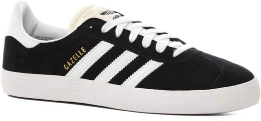 Adidas Gazelle ADV Skate Shoes - core black/footwear white/gold metallic - view large