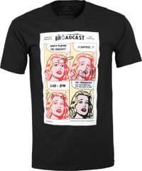 Brixton LA Broadcast T-Shirt - black garment dye