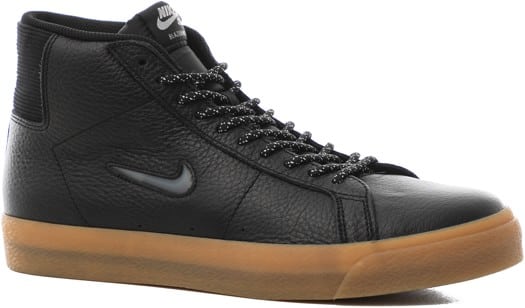 Nike SB Zoom Blazer Mid Premium Skate Shoes - black/white-black-gum light brown - view large