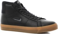 Nike SB Zoom Blazer Mid Premium Skate Shoes - black/white-black-gum light brown