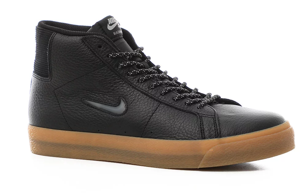 Nike SB Blazer Mid Skate Shoes - black/white-black-gum light brown |