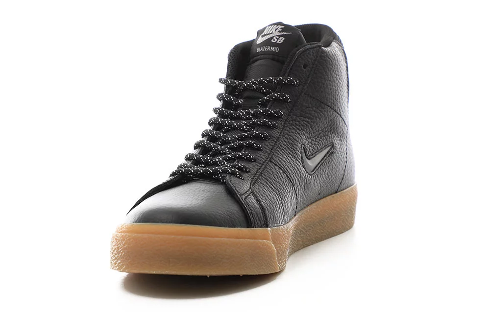 Nike SB Blazer Mid Skate Shoes - black/white-black-gum light brown |