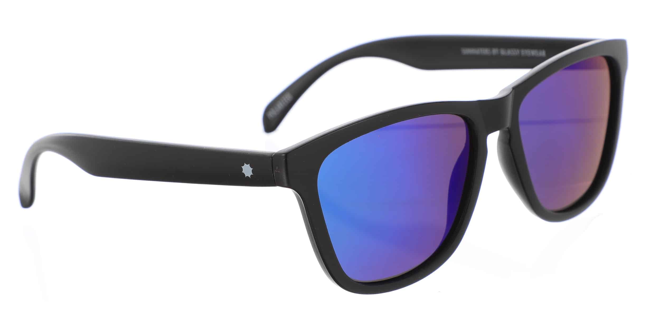 Glassy Deric Polarized Sunglasses matte black/green mirror polarized lens Tactics