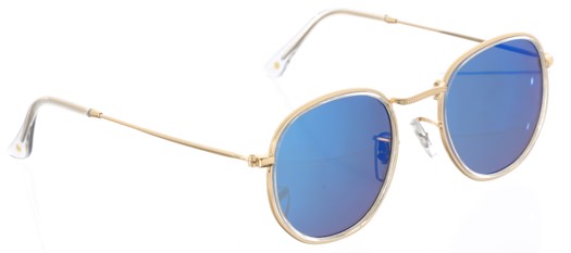 Glassy Hudson Polarized Sunglasses - gold/blue mirror polarized lens - view large