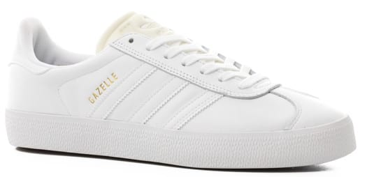 Adidas Gazelle ADV Skate Shoes - footwear white/footwear white/gold metallic - view large