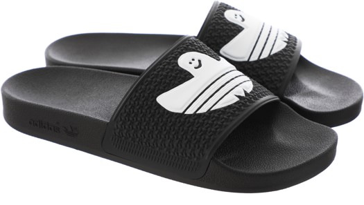 Adidas Shmoofoil Slide - core black/footwear white/footwear white - view large