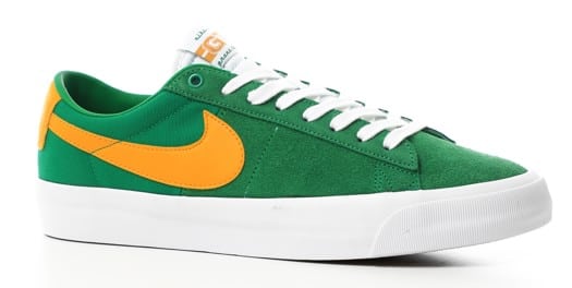 Nike SB Zoom Blazer Low Pro GT Skate Shoes - lucky green/university gold-black-white - view large