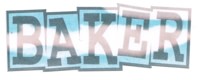 Baker Ribbon Logo Sticker - grey/blue clouds