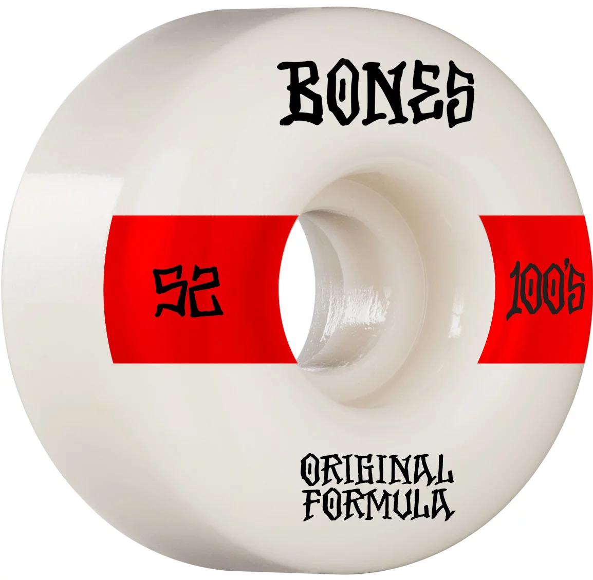 Bones Skateboard Wheels 52mm 100's Black With Reds Bearings 
