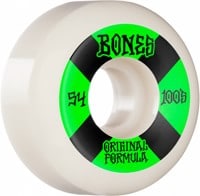 Bones 100's OG Formula V5 Sidecut Skateboard Wheels - white/green #4 (100a)