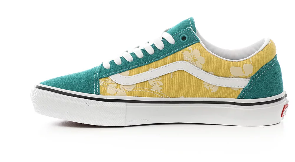 Vans Custom Old Skool Low Top Skate Shoe Yellow White Navy