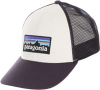 Patagonia P-6 Logo LoPro Trucker Hat - white w/ piton purple