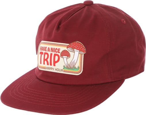 Happy Hour Have A Nice Trip Snapback Hat - burgundy - view large