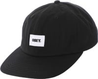 Obey Bold Label Organic Strapback Hat - black