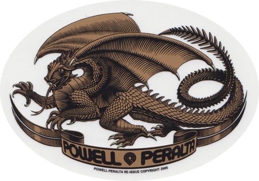 Powell Peralta Oval Dragon Sticker - gold - view large