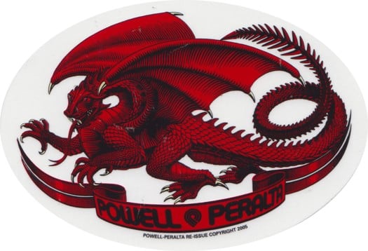 Powell Peralta Oval Dragon Sticker - red - view large