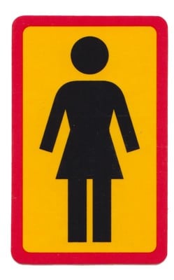 Girl OG LG Sticker - black-yellow-red - view large