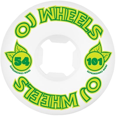 OJ From Concentrate Hardline Skateboard Wheels - white/green/yellow (101a) - view large