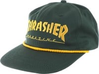 Thrasher Logo Rope Snapback Hat - green/yellow