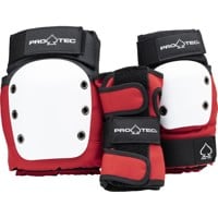 ProTec Street Jr Open Back 3-Pack Skate Pad Set - red white black