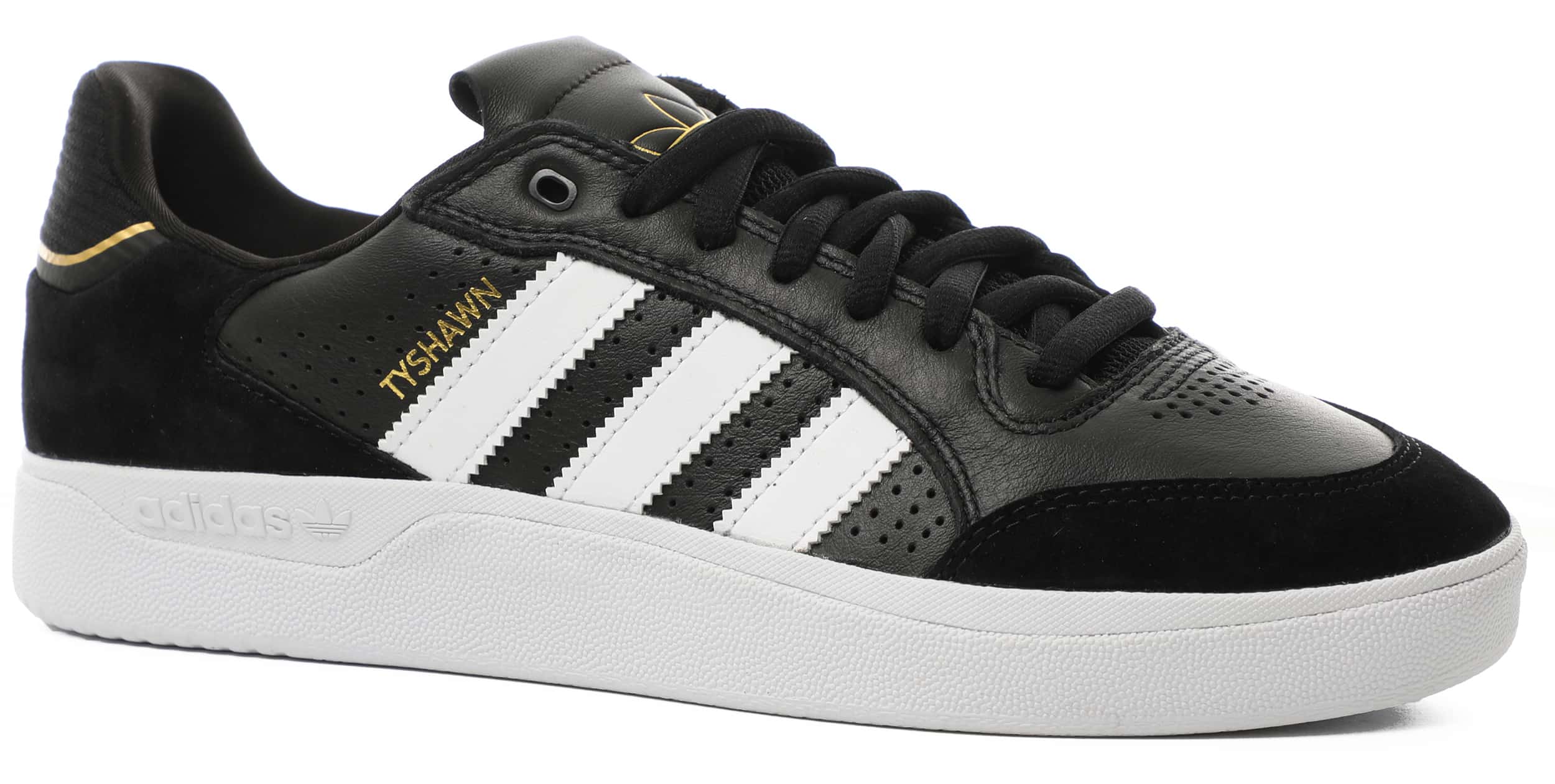 Adidas Tyshawn Low Skate Shoes - core black/footwear white/gold ...