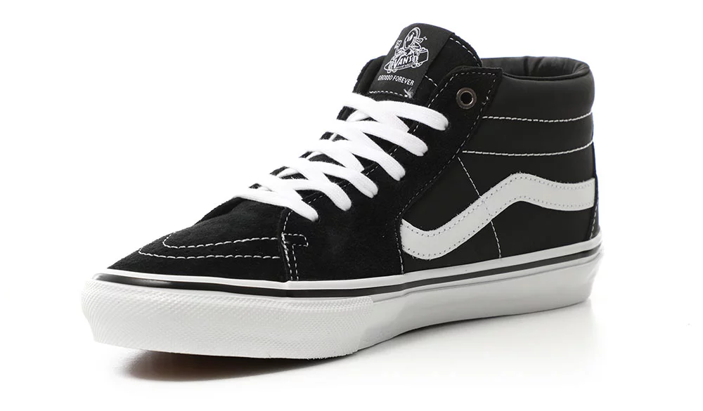Vans Skate Sk8-Mid Shoes - black/white/emo leather - Free | Tactics