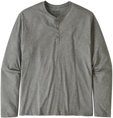 Patagonia Organic Cotton Lightweight Henley L/S T-Shirt - feather grey - view large