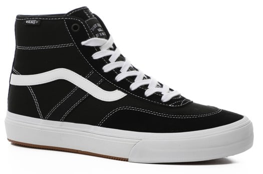 Vans Crockett Pro High Top Skate Shoes - black/white - view large