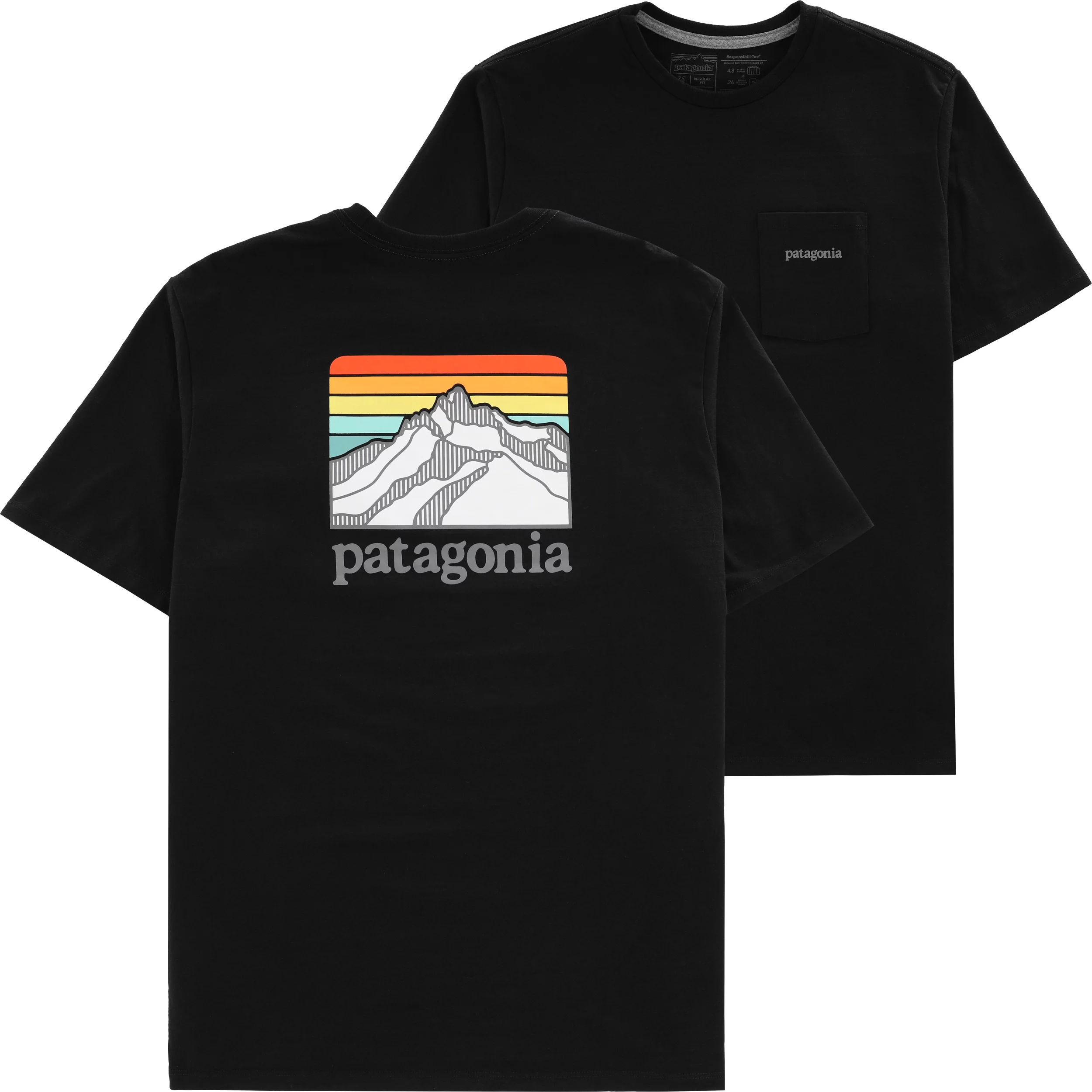 Sada skrig hjort Patagonia Line Logo Ridge Pocket Responsibili-Tee T-Shirt - black | Tactics