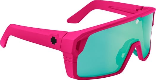 Spy Monolith Sunglasses - matte neon pink/happy bronze light green spectra mirror lens - view large