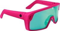 Spy Monolith Sunglasses - matte neon pink/happy bronze light green spectra mirror lens